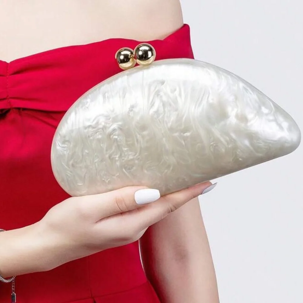 Pearlescent Shell Clutch